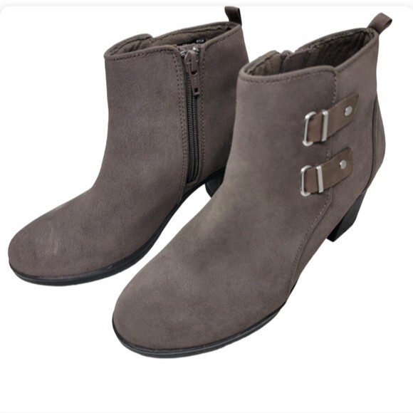 Clarks suede leather ankle boots size 6M Taupe brown Meera Yew - Picture 5 of 13